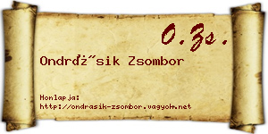Ondrásik Zsombor névjegykártya